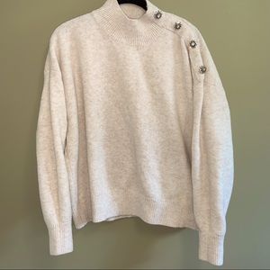 H&M oversized mockneck sweater with jewel buttons